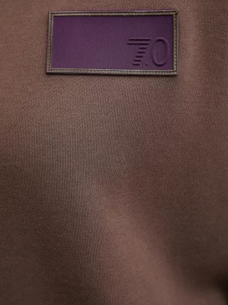 Однотонный свитер Ea7 Emporio Armani с капюшоном коричневый