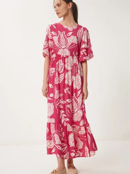 Happiness İstanbul Rochie de vară roz alb