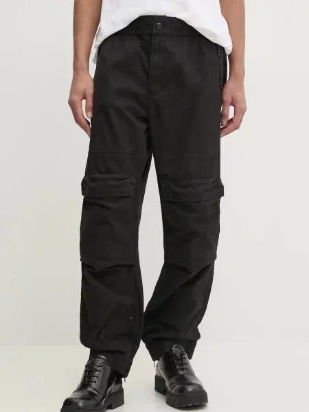Diesel pantaloni P-BEECK TROUSERS barbati cu fason cargo negru