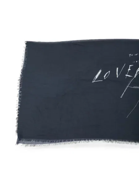 Fular Ann Demeulemeester cu imagine negru