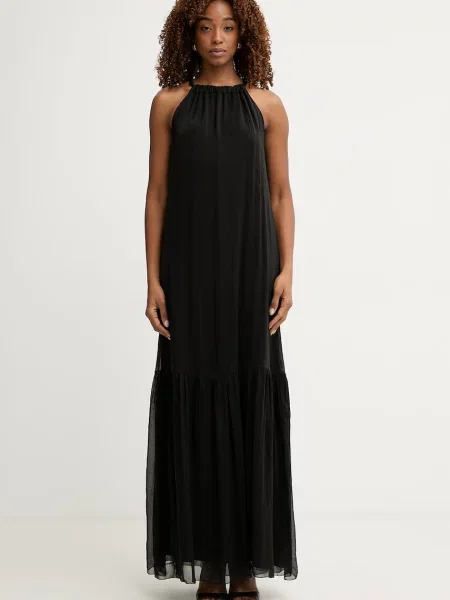 Haveone rochie de vară cu mătase negru