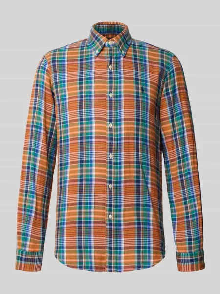 Koszula casualowa o kroju regular fit z wyhaftowanym logo Polo Ralph Lauren zielona