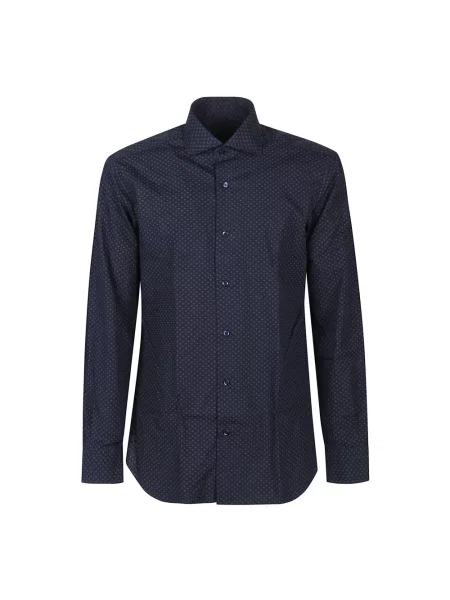 Koszula Barba Napoli z długim rękawem niebieska