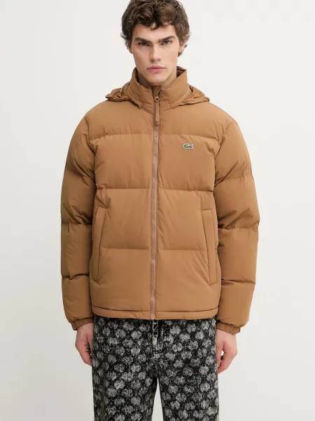 Lacoste kurtka puchowa brązowa