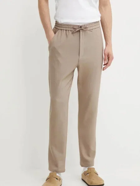 Les Deux pantaloni barbati cu fason chinos bej