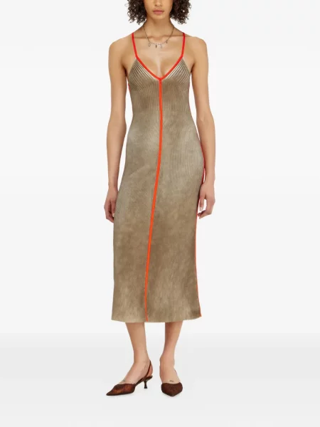 Rochie midi Diesel tricotate gri