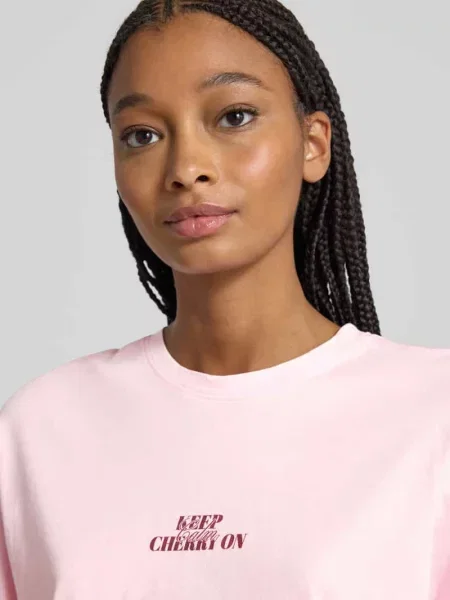 T-shirt o kroju oversized z czystej bawełny model ‘KINNA’ Only różowa