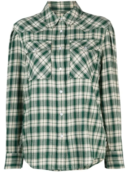Cămașă Woolrich în carouri de flanelă verde