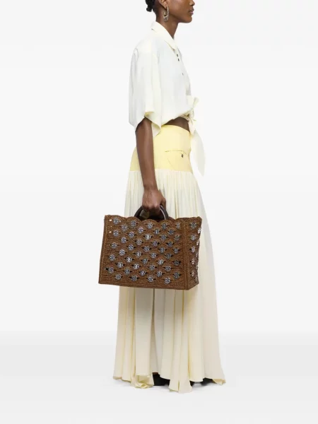 Geantă shopper Rabanne maro