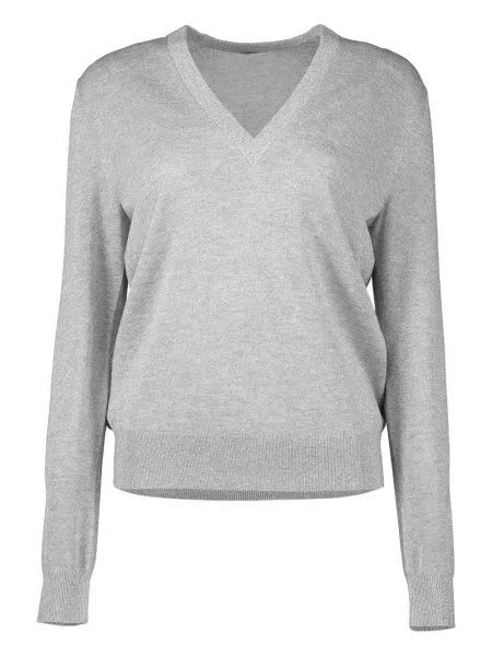 Koszulka Michael Kors Collection z dekoltem w serek plisowana garniturowa biała