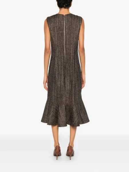 Rochie Fendi cu volane de costum maro