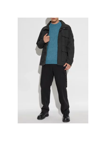 Sweter Stone Island wełniany z kamieniami niebieski