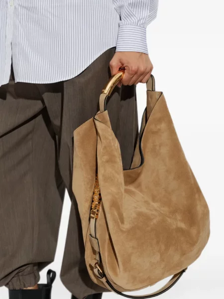 Geantă shopper Moschino din piele de căprioară