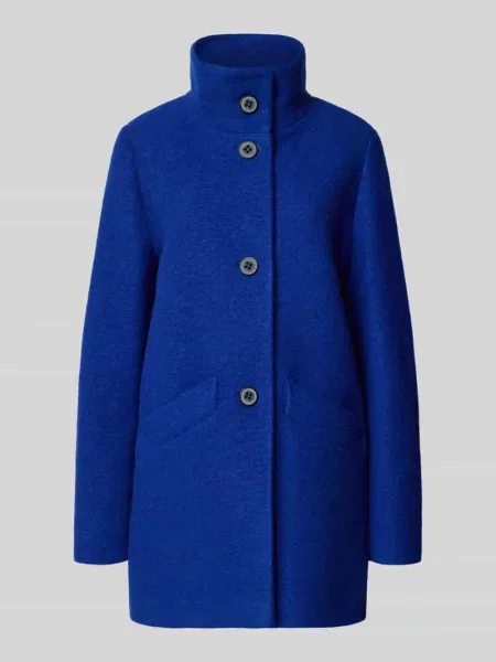 Krótki płaszcz Amber & June ze stójką z bursztynem niebieski