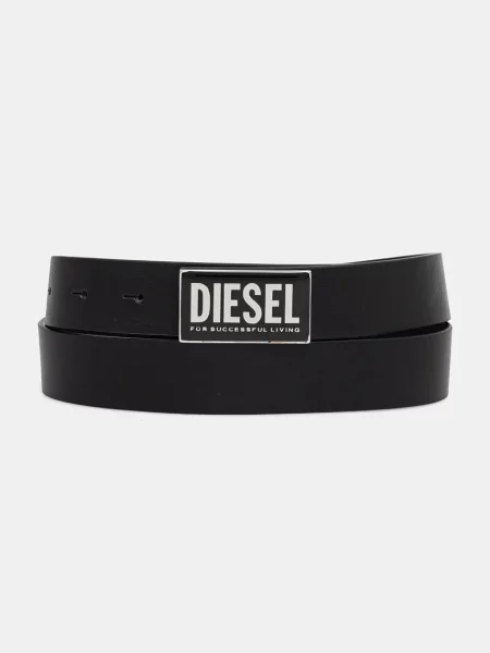 Diesel pasek skórzany B-GLOSSY II czarny