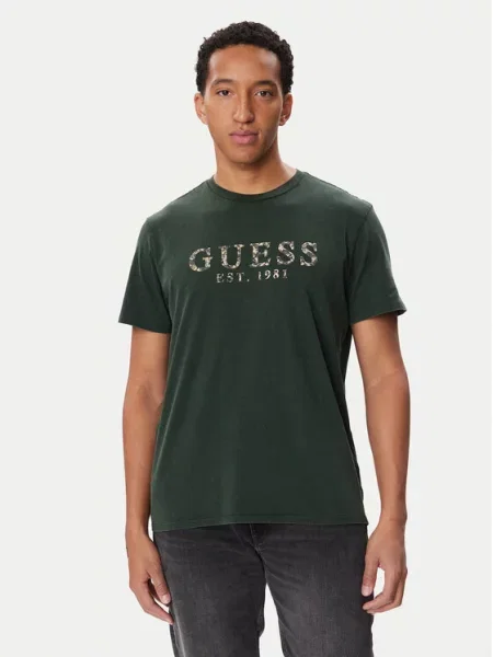 Guess T-Shirt ciemny zielony