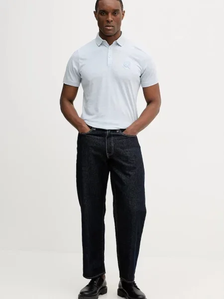 Tricou polo Karl Lagerfeld albastru