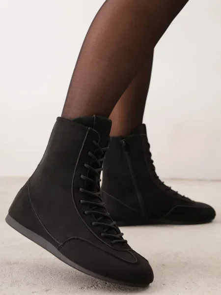 Sneakersy Boxing Shoes z Ociepleniem i Wysoką Cholewką Ferdama czarne