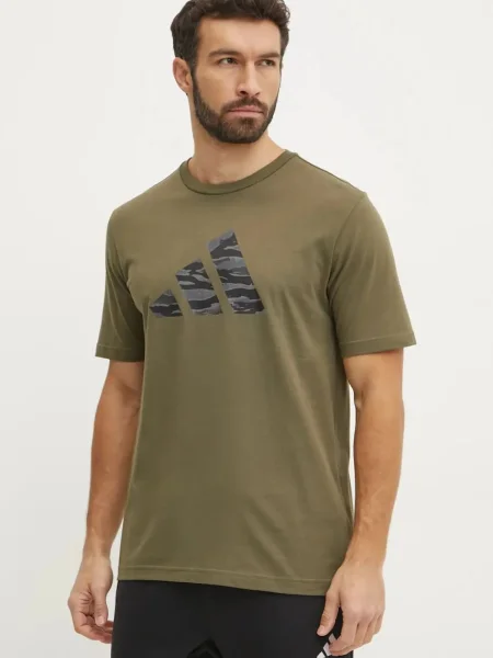 Тениска adidas Camo с принт зелено