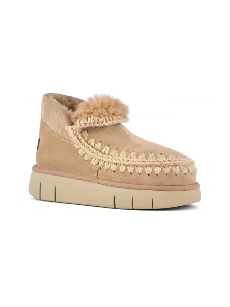 Buty do kostki Mou skórzane brązowe