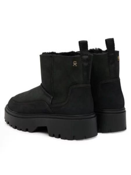 Sniego batai Tommy Hilfiger Real Shearling Pullon juoda