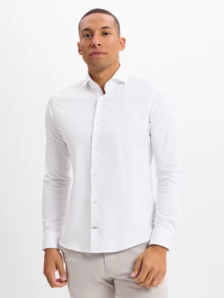 JOOP! Koszula Pares Mężczyźni Slim Fit jednolity 39 biały