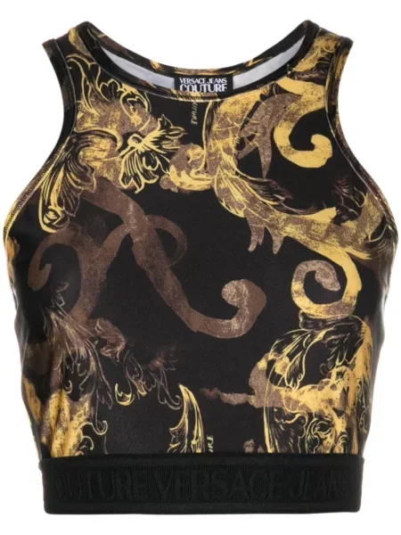 Top Versace Jeans Couture cu imagine negru