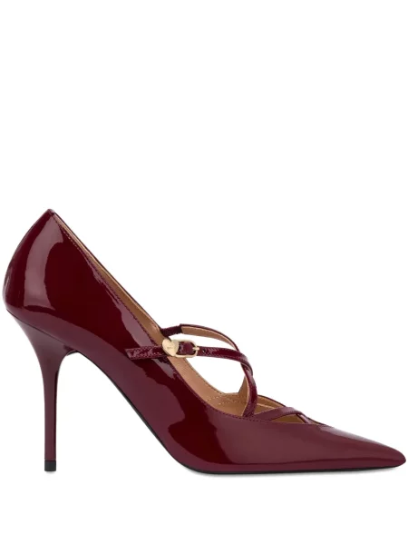 Pantofi cu toc Love Moschino din piele roșu