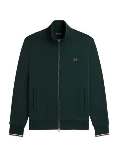 Hanorac cu fermoar Fred Perry verde