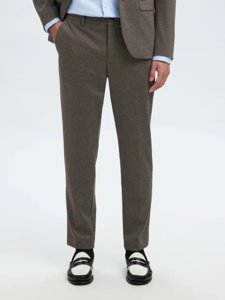SELECTED Chino hlače SLHAITOR temno rjava