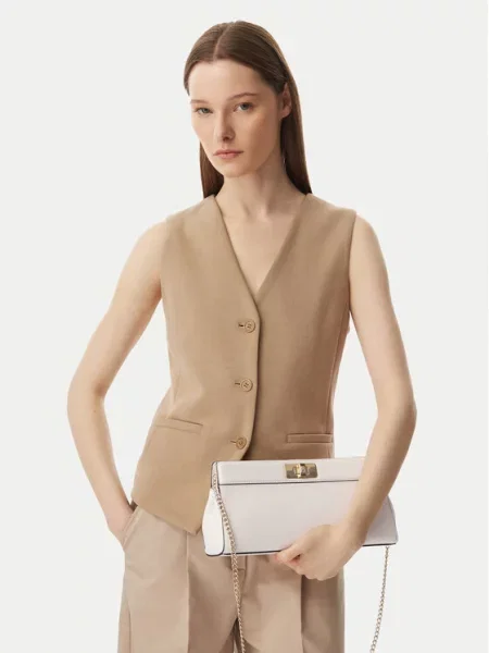 Tommy Hilfiger Дамска чанта Th Modern Clutch Кремав