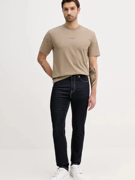 BOSS Green tricou bărbați Tee 10 bej