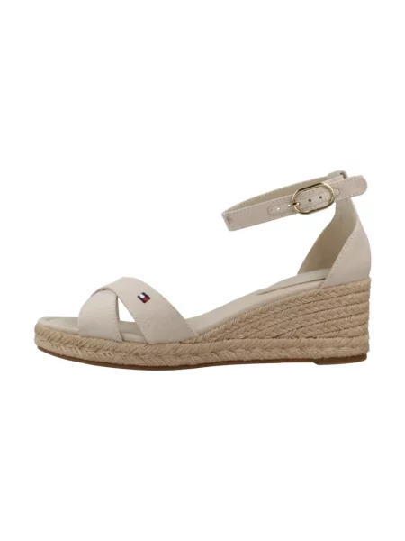 Tommy Hilfiger Espadryle Mid Wedge Espad X Cross beżowy