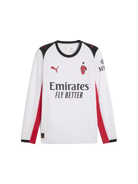 Koszulka wyjazdowa z długim rękawem AC Milan PUMA biała
