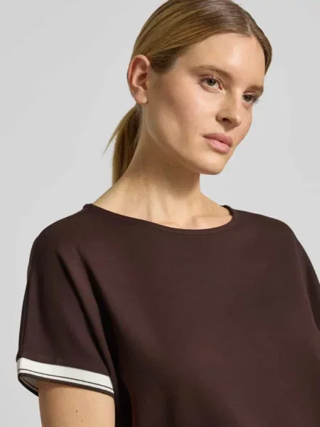 T-shirt z mieszanka z okrągły dekolt model Giprep' Opus niebieska