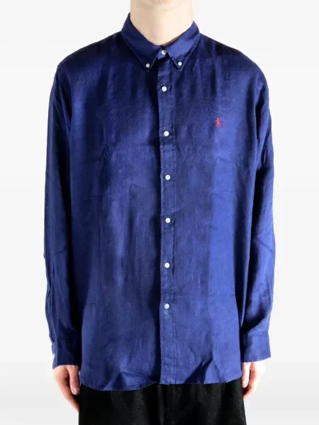 Cămașă Polo Ralph Lauren lungă din piele albastru