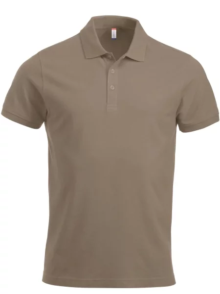 Clique Classic Lincoln S/S polo nowoczesny krój – caffe latte beżowa