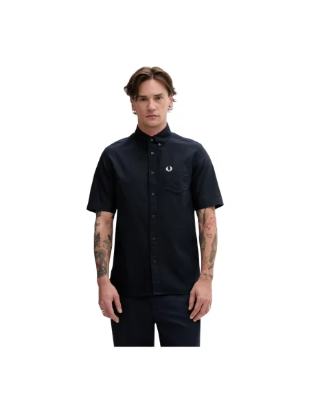 Krótka koszula z krótkim rękawem Fred Perry z krótkim rękawem niebieska