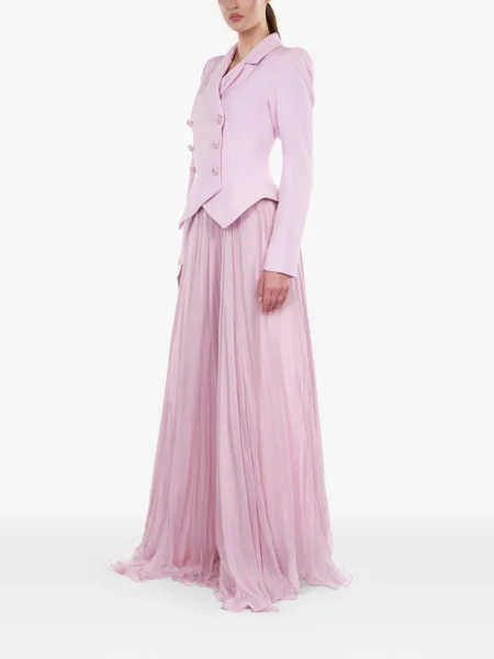Rochie Araftu cu două rânduri de nasturi roz