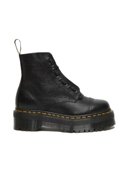 Botki Dr. Martens skórzane na platformie czarne