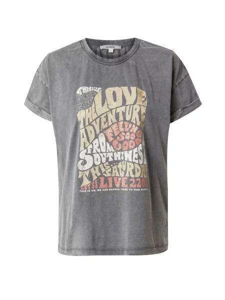 GARCIA Tricou auriu / gri închis / portocaliu homar alb