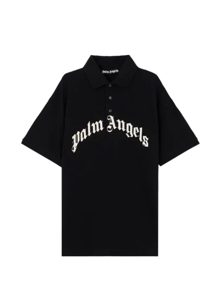 Tricou polo Palm Angels cu autograf negru