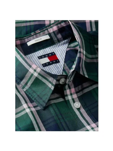 Džínsová košeľa Tommy Hilfiger zelená