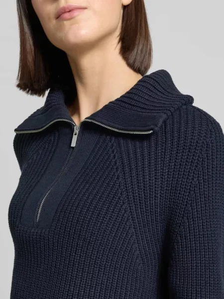 Sweter Oui do golfa granatowy