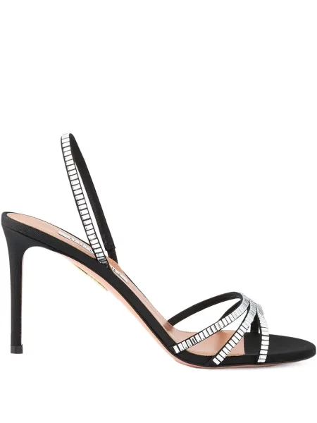 Sandale Aquazzura slingback de cristal negru