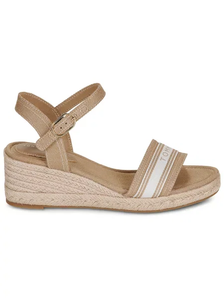 Éksarkú pántos espadrilles Tommy Hilfiger bézs