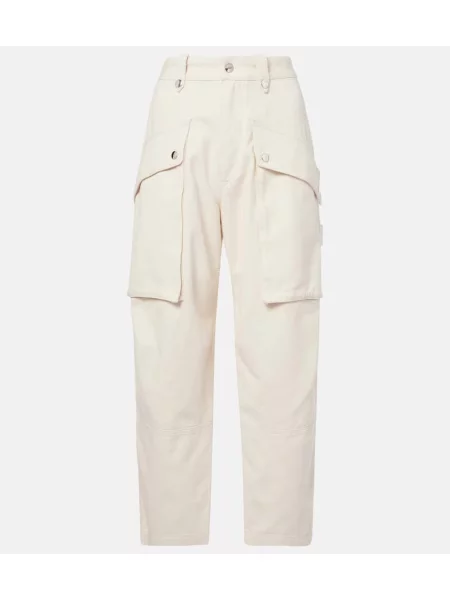 Spodnie cargo Marant Etoile z niską talią białe