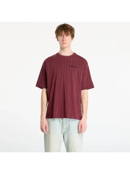 Póló New Era Pinstripe Os Tee UNISEX Frosted M burgundy