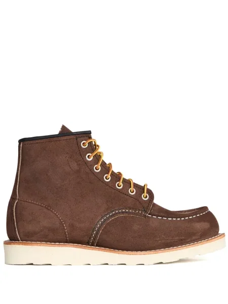 Botine Red Wing Shoes cu șireturi din dantelă roșu