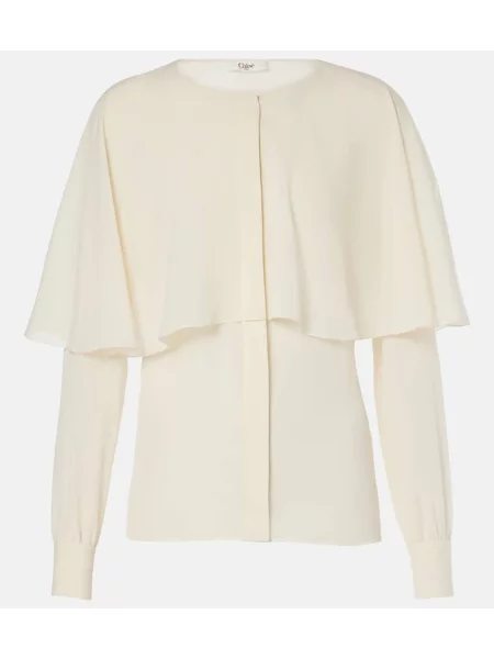 Bluză Chloé de mătase alb